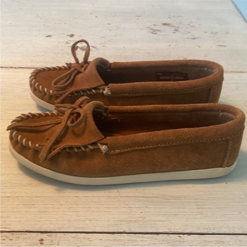 Minnetonka Brown Suede Moccasins - Picture 5 of 11